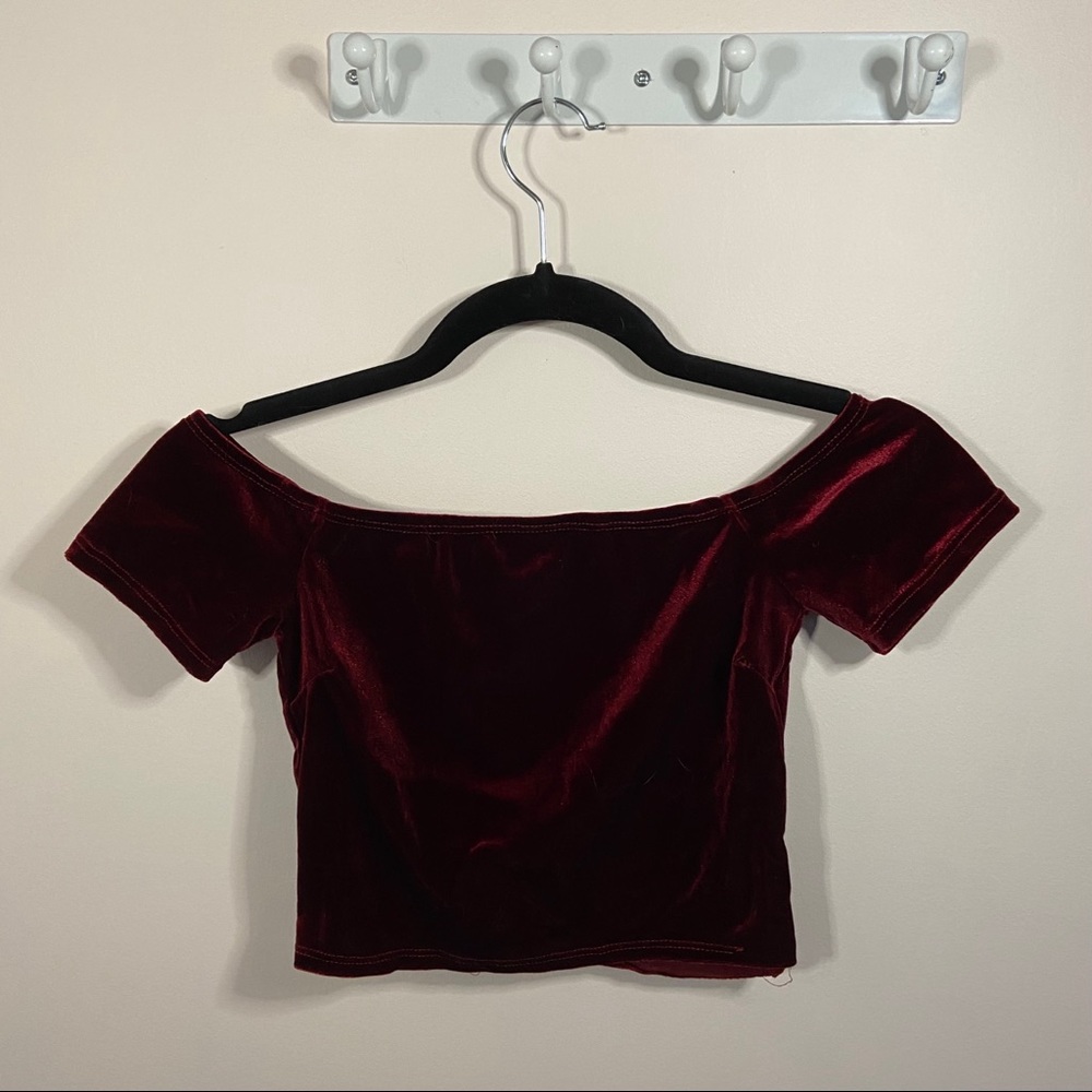 Velvet off the shoulder top